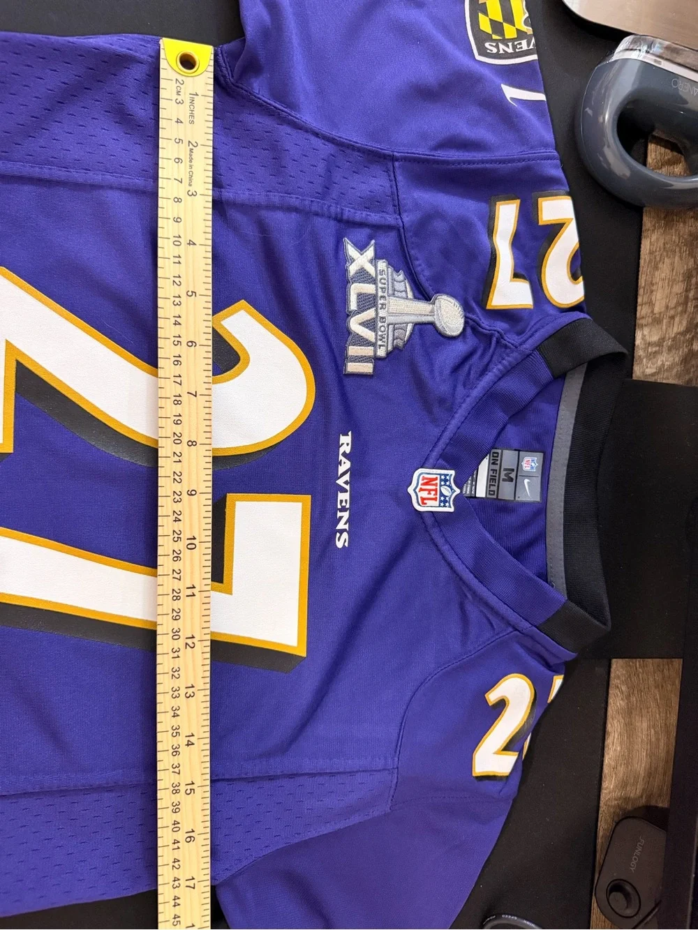 Nike Baltimore Ravens Youth Size M Purple and Gold #27 Football Jersey